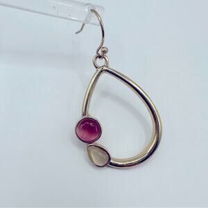 LIA SOPHIA Earrings Pierced Drop Dangle Gold Pink Beige Tan Summer Minimalist